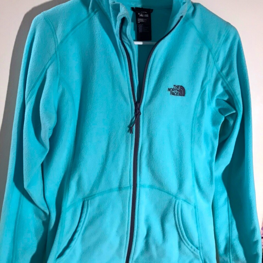 Baby Blue North Face Zip Up Fleece Jacket